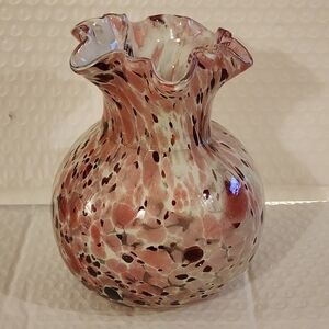 Elegant Pink and Brown "End Of Day" Glass Vase